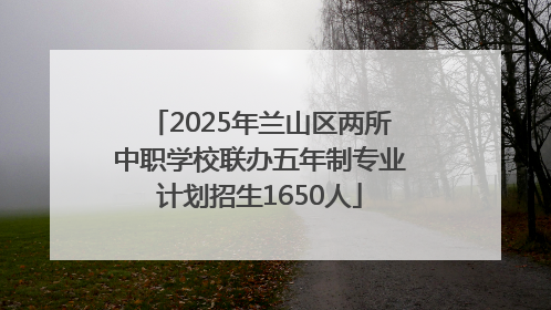 2025年兰山区两所中职学校联办五年制专业计划招生1650人