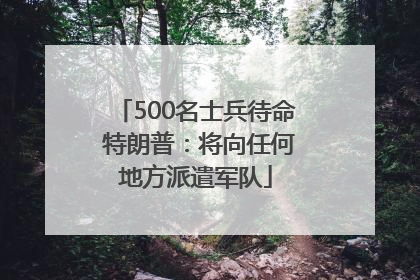 500名士兵待命 特朗普：将向任何地方派遣军队