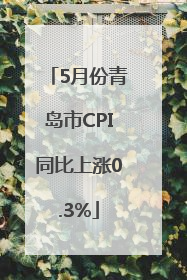 5月份青岛市CPI同比上涨0.3%