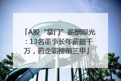 A股“掌门”薪酬曝光：13名董事长年薪超千万，药企霸榜前三甲